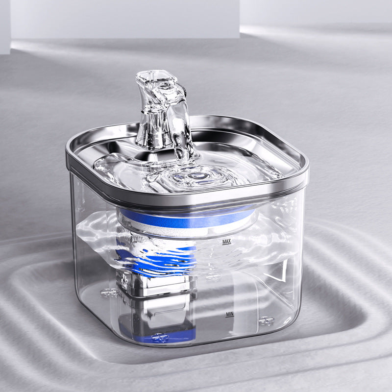 Pet Cat Dog Stainless Steel Automatic Circulation Water Dispenser Intelligent Fountain Pets Accessories - 0 - CJ