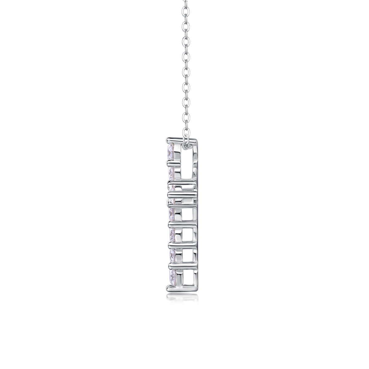 1Faith Luxury Fashion Diamond Pendant Necklace Set With Mosan Diamond Silver Ornaments Prohibit TikTok sales - 5 - CJ