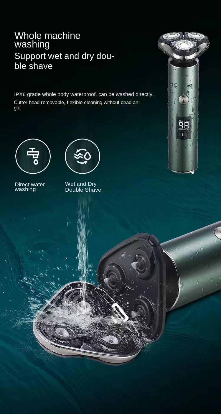 Men's Electric Shaver Triple Head Razor Travel Portable Washable - 5 - CJ