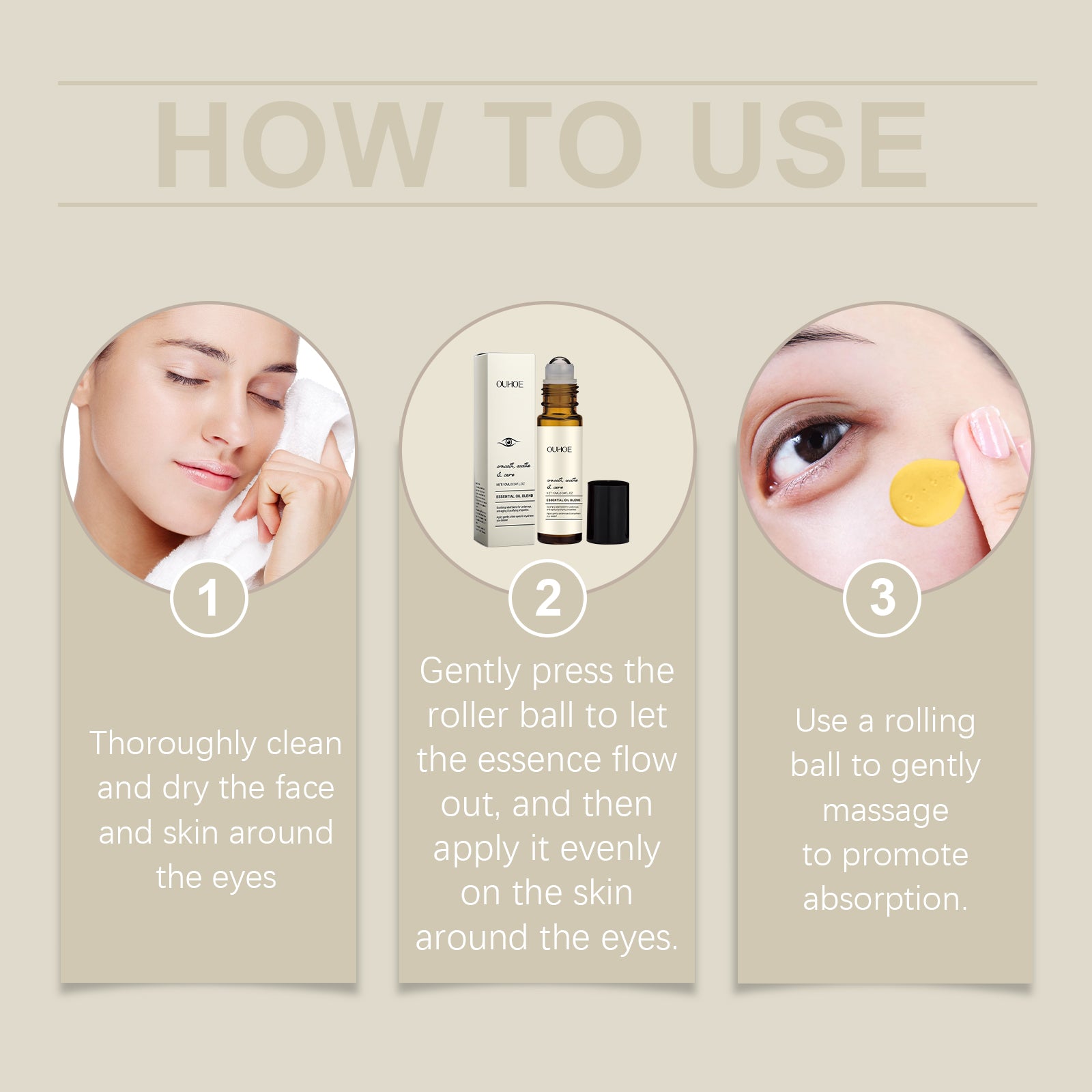 OUHOE Firming Eye Ball Essential Oil, Gentle Care Firming Eye Skin Moisturizing And Hydrating Eye Care - 5 - CJ