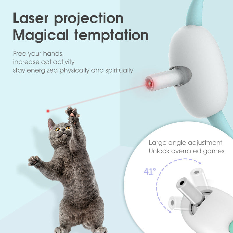 Automatic Cat Toy Smart Laser Teasing Cat Collar Electric USB Charging Kitten Amusing Toys Interactive Training Pet Items - 0 - CJ