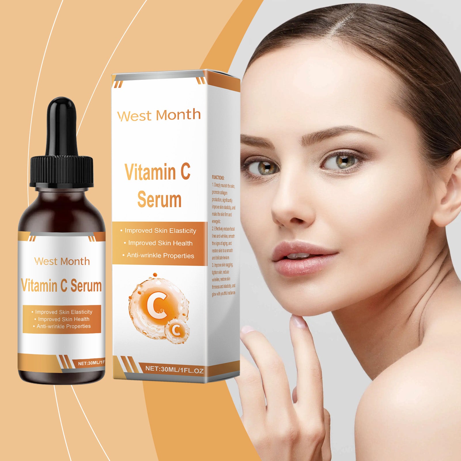 West&Month Facial Serum Nourishes And Restores Fine Lines And Improves Skin Elasticity And Shine - 5 - CJ