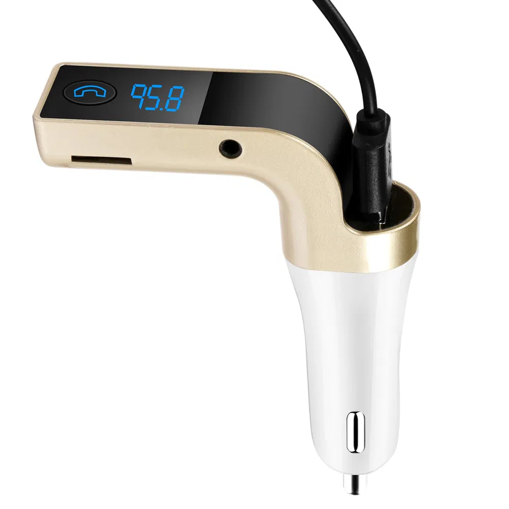 Car Wireless FM Transmitter USB Charger Hands - free Call MP3 Player MMC Card Reading Aux - in LCD Display - 5 - CJ