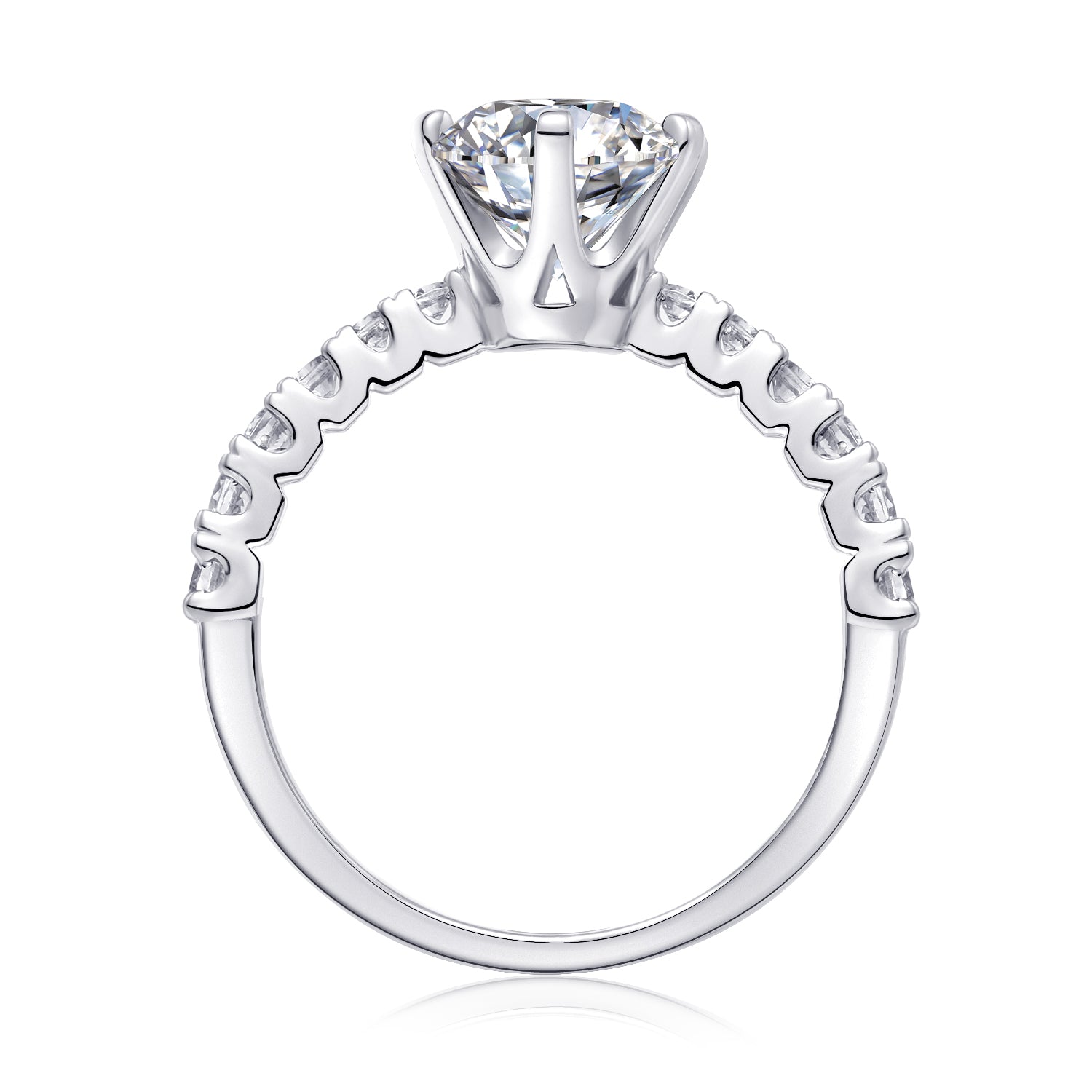 1Large Diamond Diamond Ring Luxury Fashion Set Moissanite Silver Ring Prohibit TikTok sales - 5 - CJ