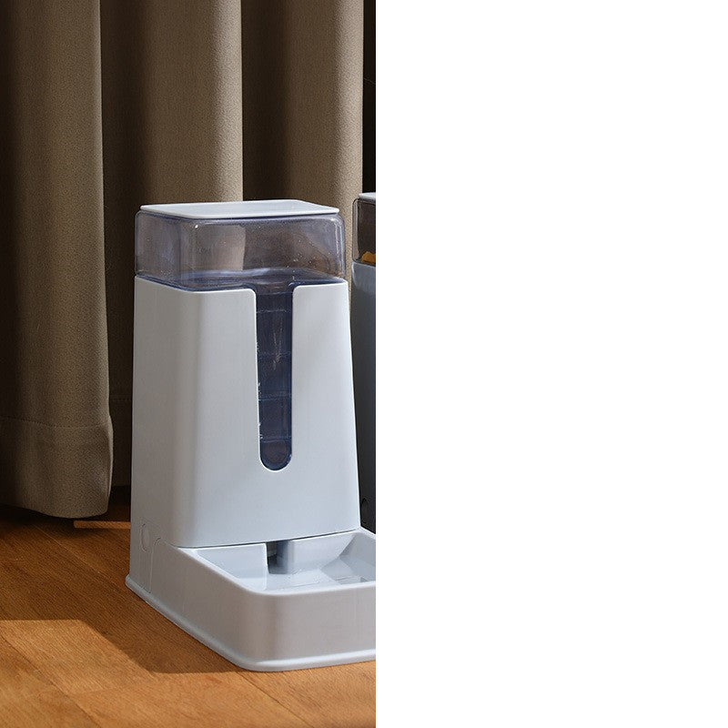 Pet Double Bowl Automatic Feeder Waterer - 0 - CJ - Grey - Water feeder - CJGY160946806FU