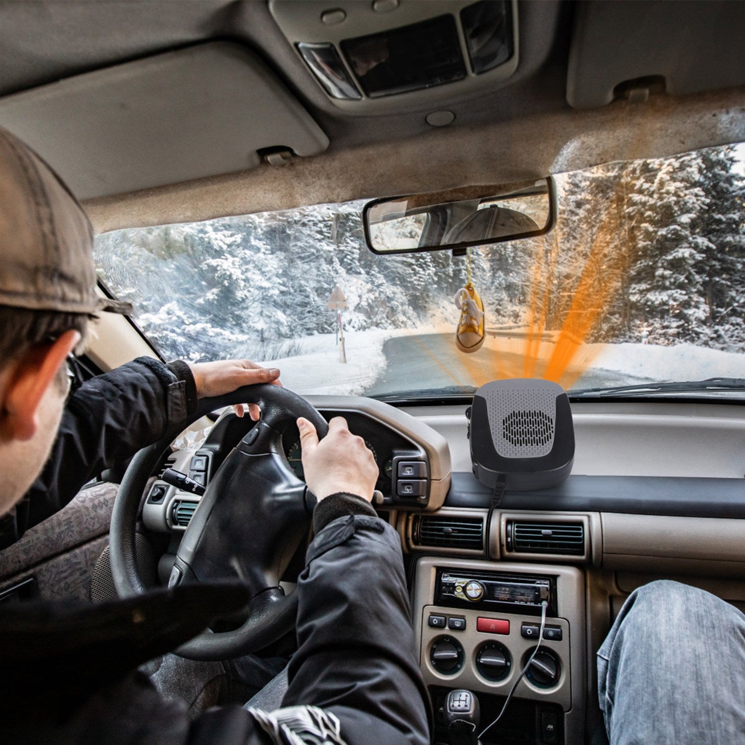 12V 150W Portable Car Auto Heater Heating Fan 2 In 1 Defroster Demister Windshield Heater Automotive Cooling Fan - 5 - cjdropshipping