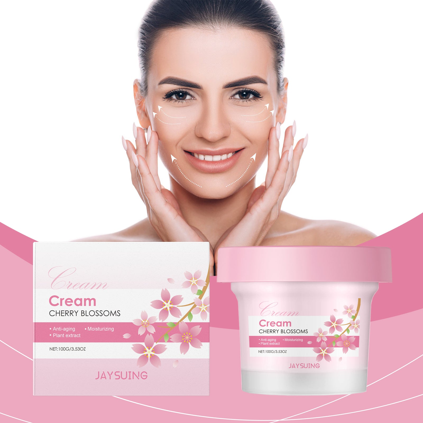 Jaysuing Cherry Blossom Hydrating Cream Hydrates And Nourishes Facial Skin With A Smooth, Elastic, Hydrating Skin Care Cream - 5 - CJ