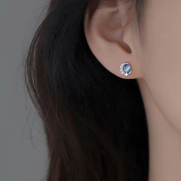 Starry Sky Women's Mini Blue Zircon Earrings - Stylish And Elegant, It's The Perfect Birthday Gift For Your Girlfriend Or Girlfriend - Selling On Temu Is Prohibited - 5 - CJ