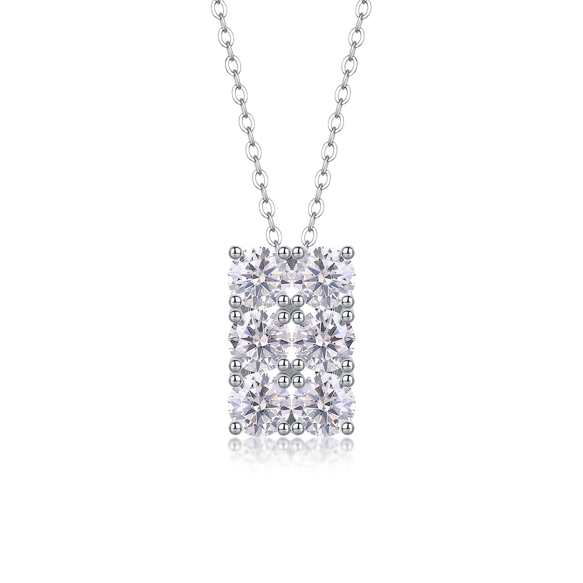 1Grand Round - A Fashionable And Luxurious Diamond Jewelry Piece Set With 0.5 - carat And 0.3 - carat Moissan Diamonds, S925 Sterling Silver And Platinum - plated Pendant Prohibit TikTok sales - 5 - cj