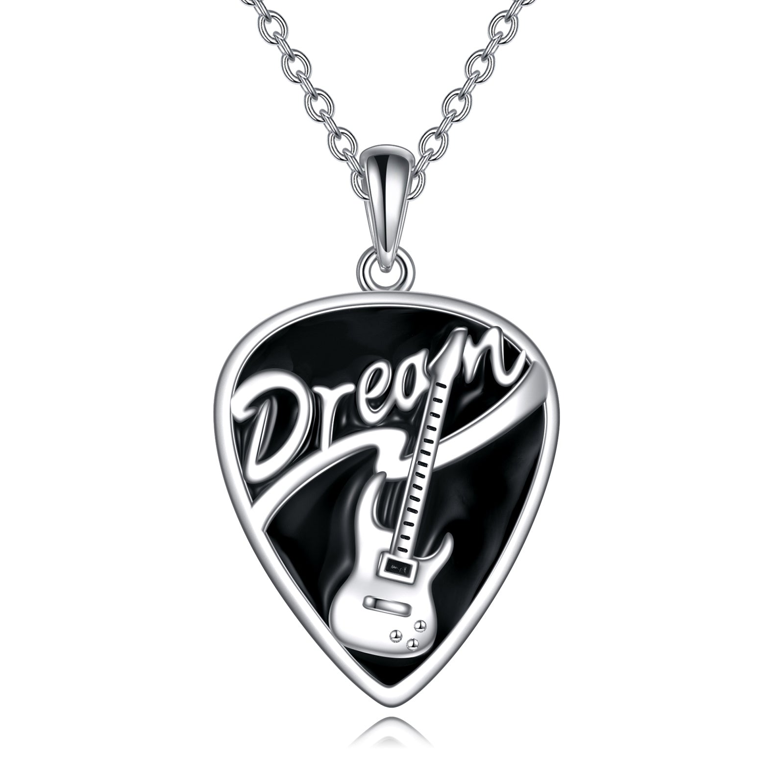Sterling Silver Music Guitar Pick Pendant Necklace Jewelry Gifts for Women - 5 - cjdropshipping