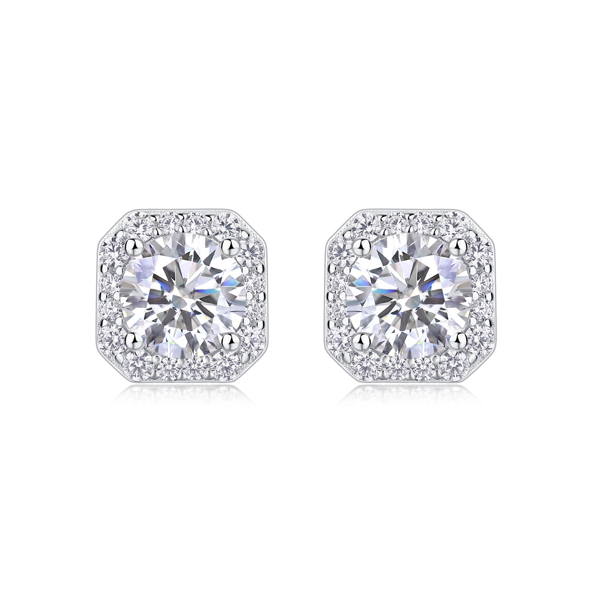 1Heart Rose Luxury Fashion Diamond Earrings Stud Set With Mosan Diamond Silver Ornaments Prohibit TikTok sales - 5 - CJ