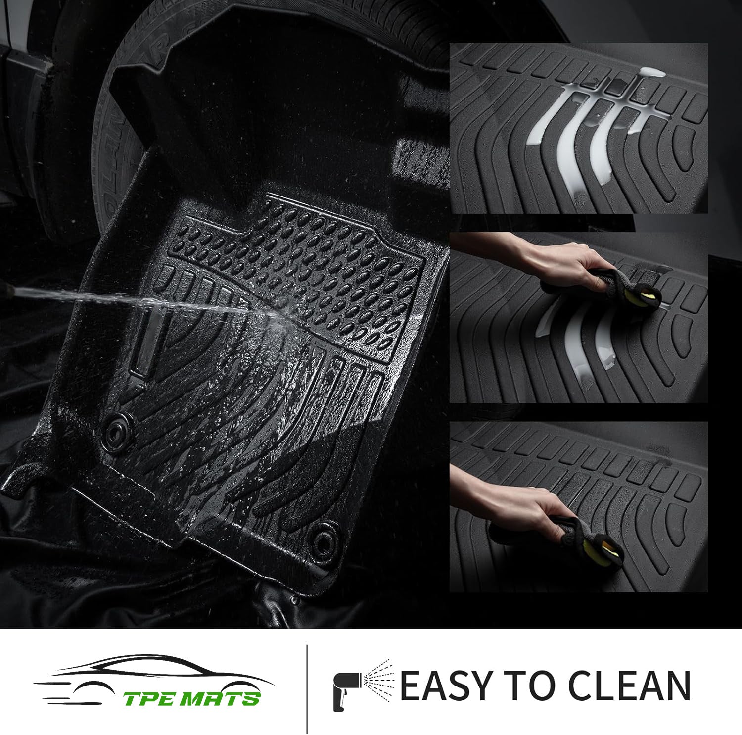 Floor Mats Custom For Jetta 2019 - 2025 Waterproof Car Mats All Weather Guard Mats Heavy Duty TPE Automotive Floor Liners Accessories Front& Rear Row Full Set - Black - 5 - CJ