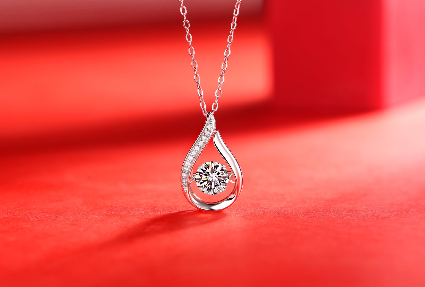 1Smart Drop Luxury Fashion Diamond Pendant Necklace Set With Mosan Diamond Silver Ornaments Prohibit TikTok sales - 5 - CJ