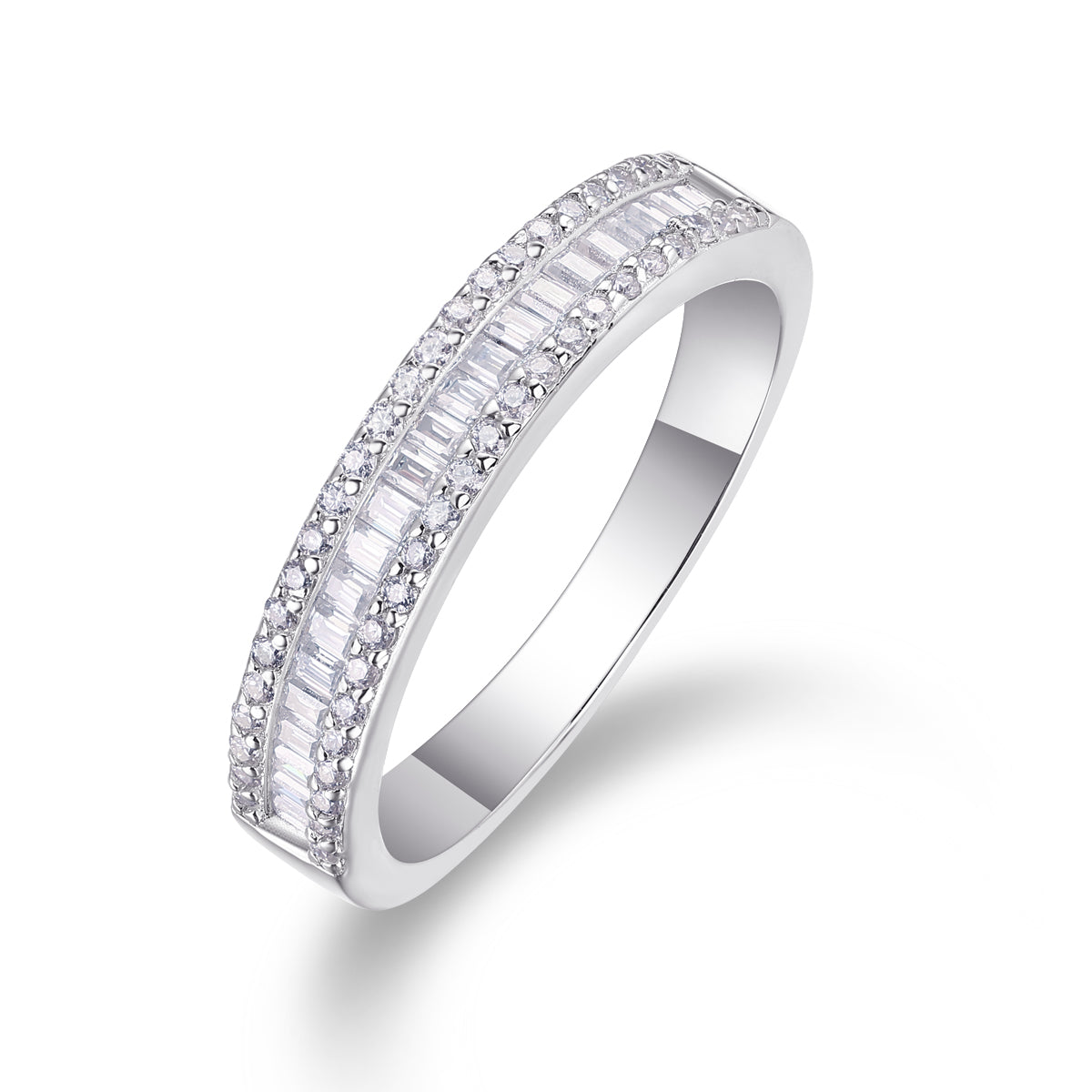 1Arrange The Square Diamond Ring Luxury Fashion Moissanite Silver Ring Prohibit TikTok sales - 5 - CJ