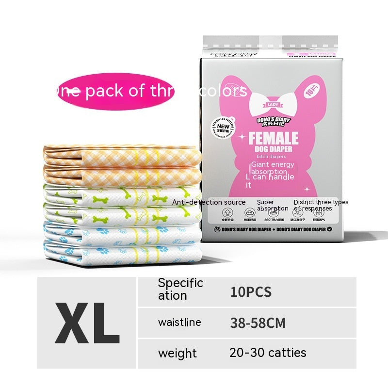 Disposable Female Dog Urinary Diaper Physiological Pants - 0 - CJ - Female dog upgrade - 2XL - CJGY189006516PK