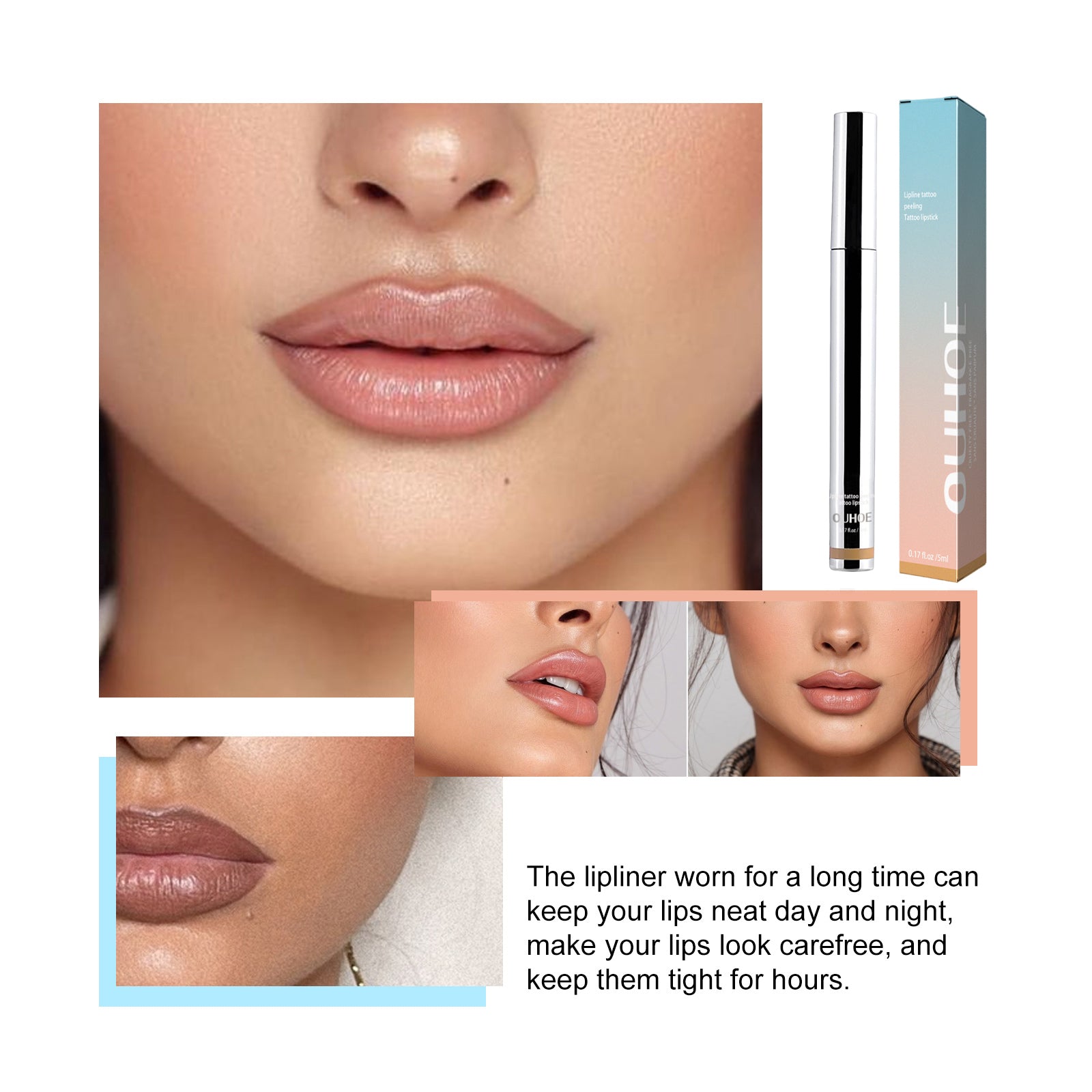 OUHOE Peel Lip Liner, Plump Lip Lines Show Lip Color Without Makeup Peeling Lip Liner - 5 - CJ