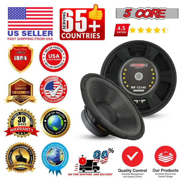 5 Core 12 Inch Car Woofer Audio 300W 4Ohm Deep Bass Replacement Sub Woofer Component Loud Speaker - 5 - CJ