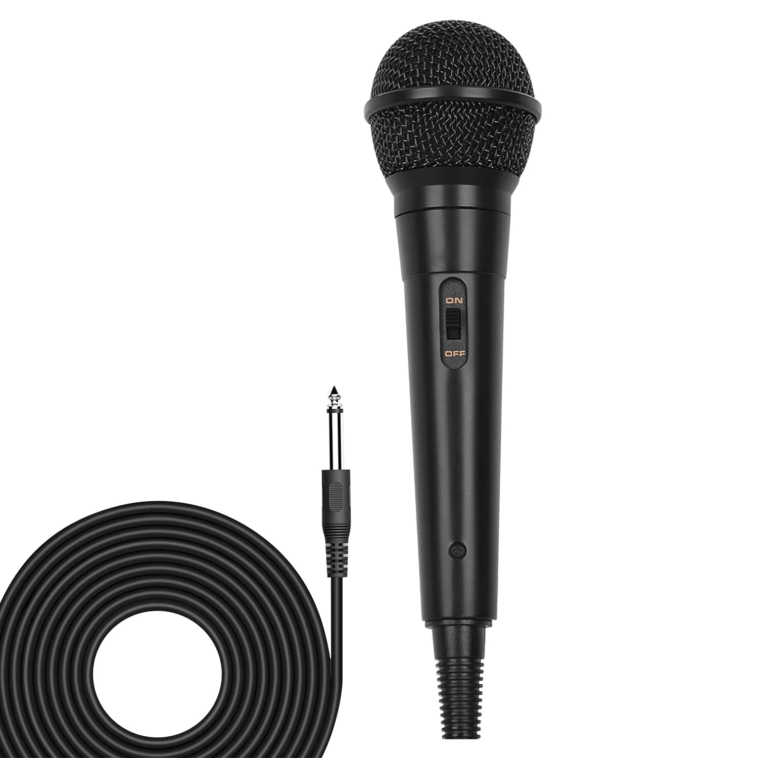 1Pc Handheld Wired Microphone Cardioid Dynamic Vocal Mic With On Off Button 13ft Cable 6.35 Mm Jack For Speaker Karaoke Ampilifier Mixer Professional Studio Live Performance - 5 - CJ