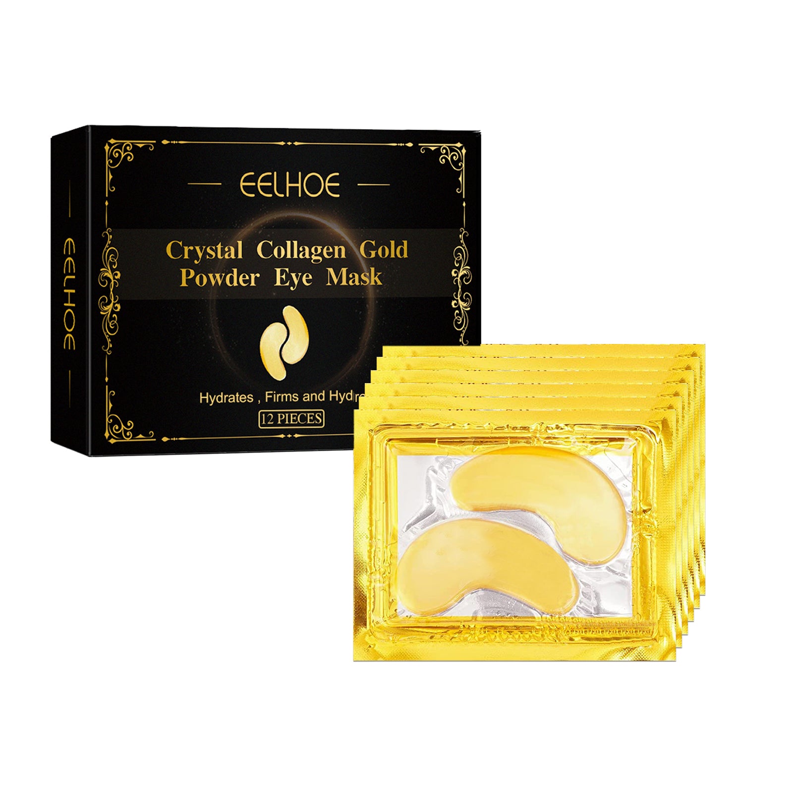 EELHOE Collagen Gold Eye Mask Moisturizing Care, Firming Eye Lines, Eye Patches, Staying Up Late, Dark Circles, Eye Bags - 5 - CJ