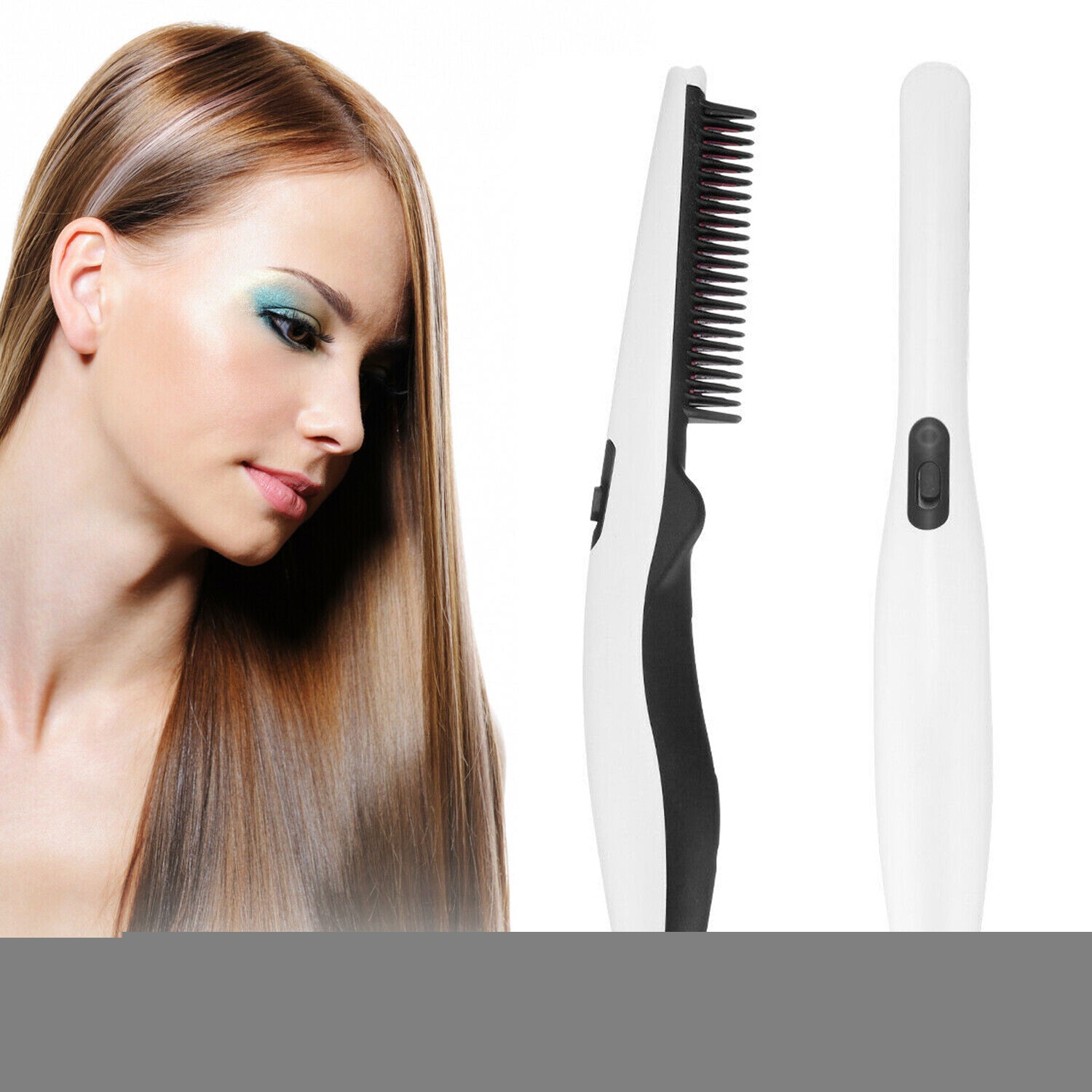 Negative Ion Hair Straightener Styling Comb Hot Comb Press Beard Brush For Men - 5 - CJ