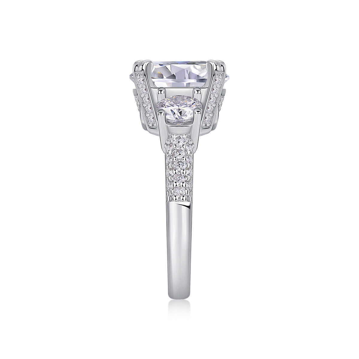 1Dazzling Stars - A Fashionable And Luxurious Jewelry Piece Set With 5 - carat Moissan Diamond S925 Sterling Silver And Platinum - plated Diamond Prohibit TikTok sales - 5 - CJ
