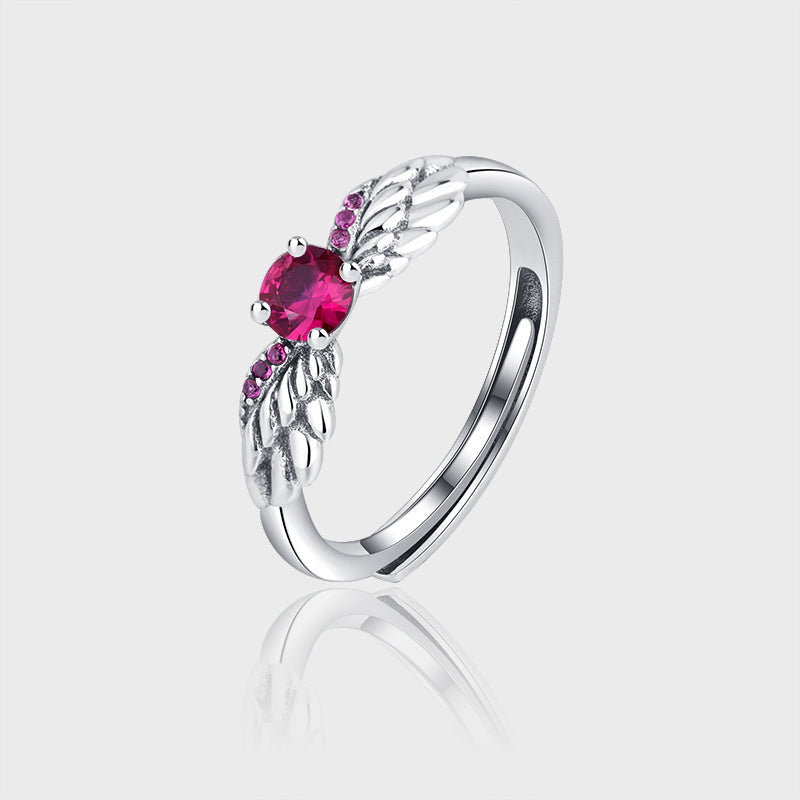 925 Sterling Silver Angel's Wing Index Finger Ring Female - 4 - CJ - Silver - CJJE1591888 - Silver