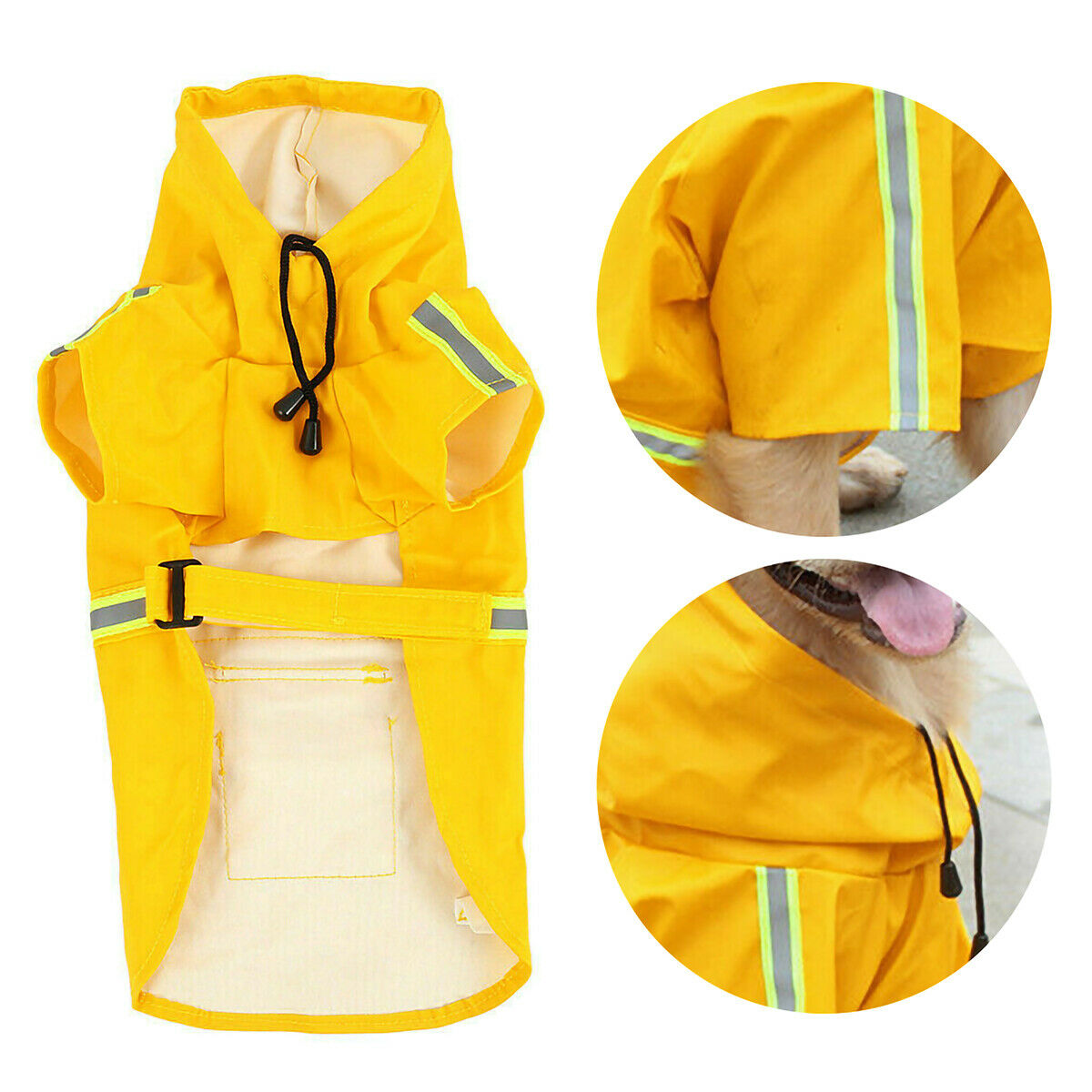 Dog Raincoat,Waterproof Dog Rain Jacket With Safety Reflective Stripe,Hooded Slicker Dachshund Doggy Dog Poncho With Leash For Dogs And Puppies - 5 - CJ