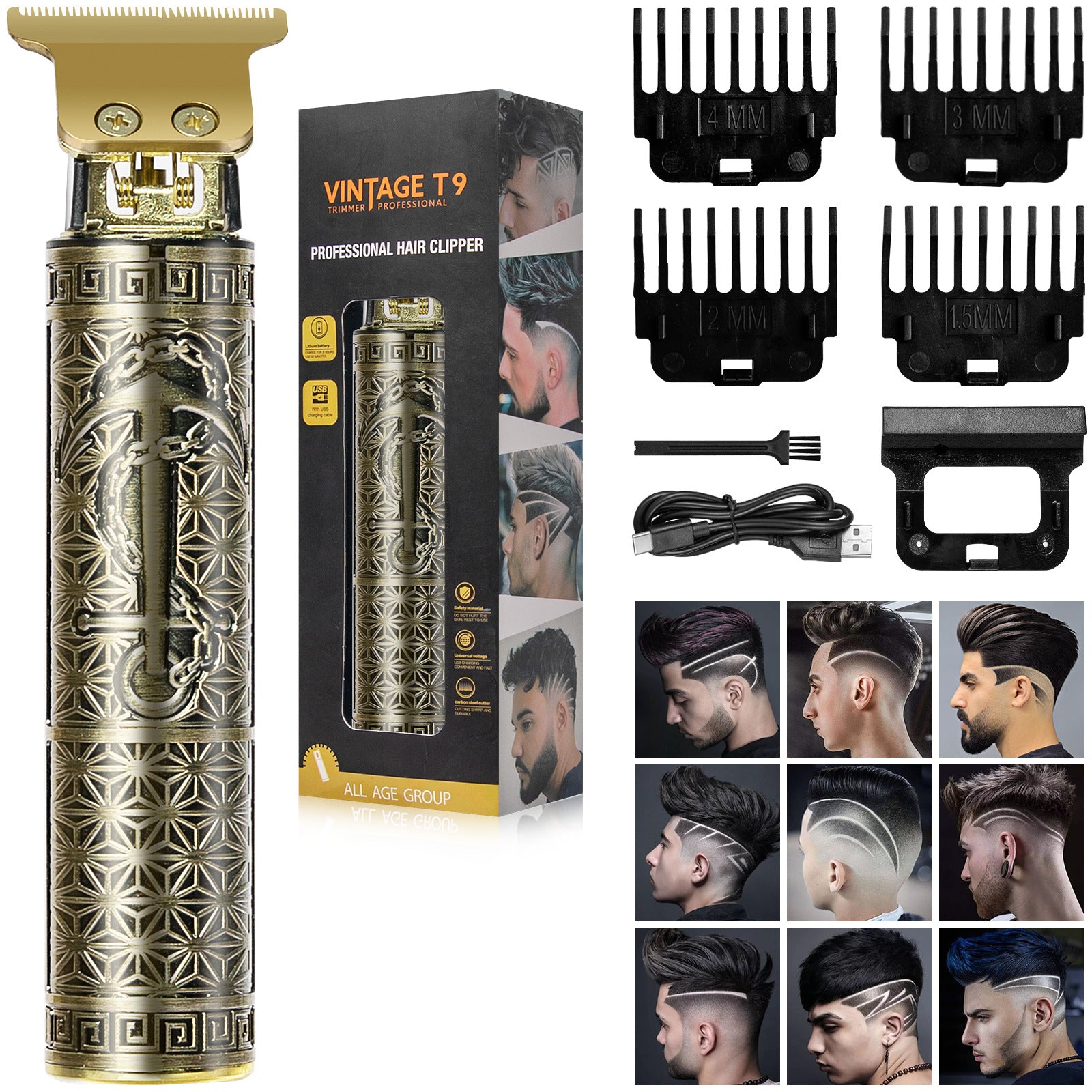 Professional Mens Hair Clippers Shaver Trimmers Machine Cordless Beard Electric - 5 - CJ