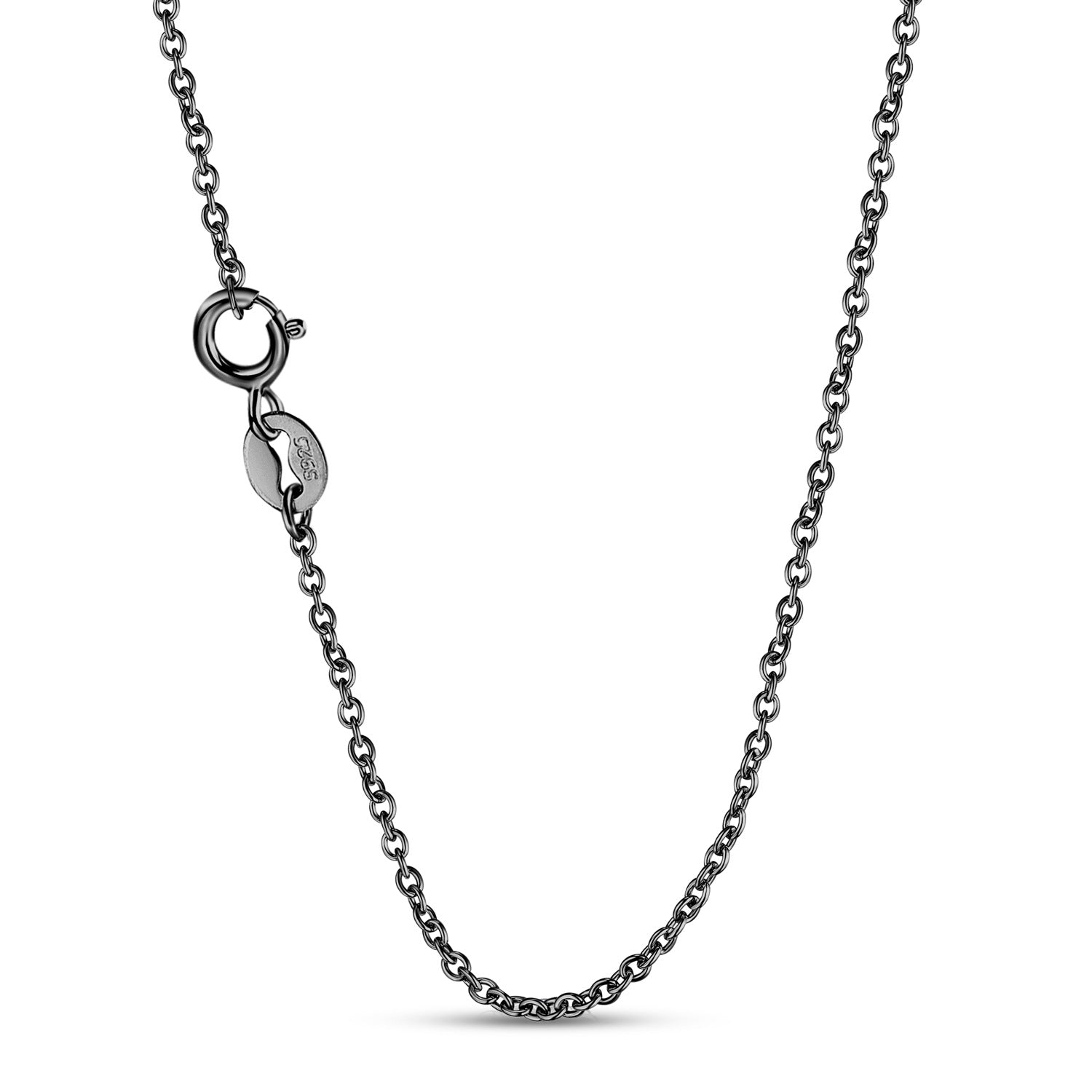 Sewn Heart Necklace Hollow Zirconium Inlaid Black Gold Niche Design S925 Sterling Silver Pendant - 4 - CJ