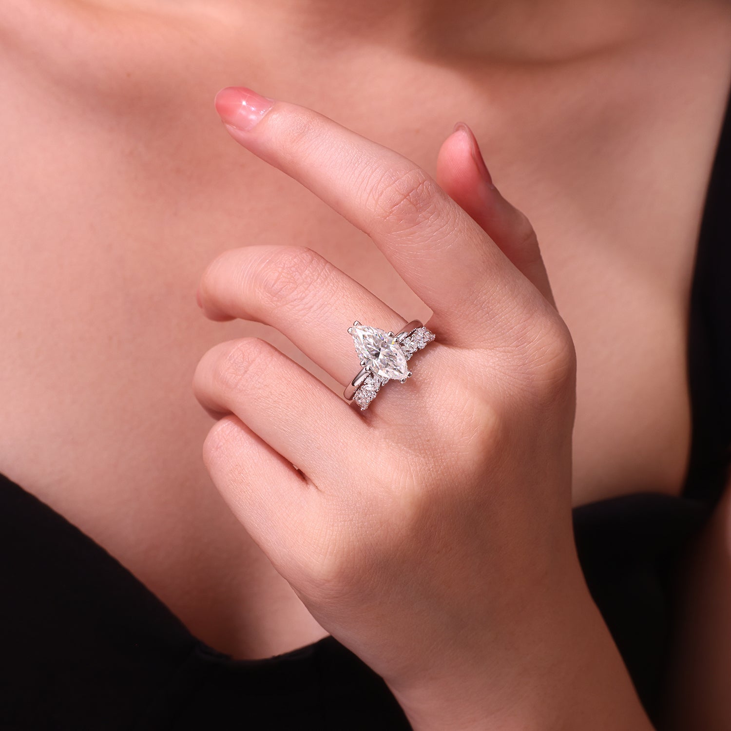 1Star Eyes - Fashionable Men’s And Women’s Ring And Ring Jewelry Set With Moissanite S925 Sterling Silver And Platinum - plated Diamond Prohibit TikTok sales - 5 - cjdropshipping
