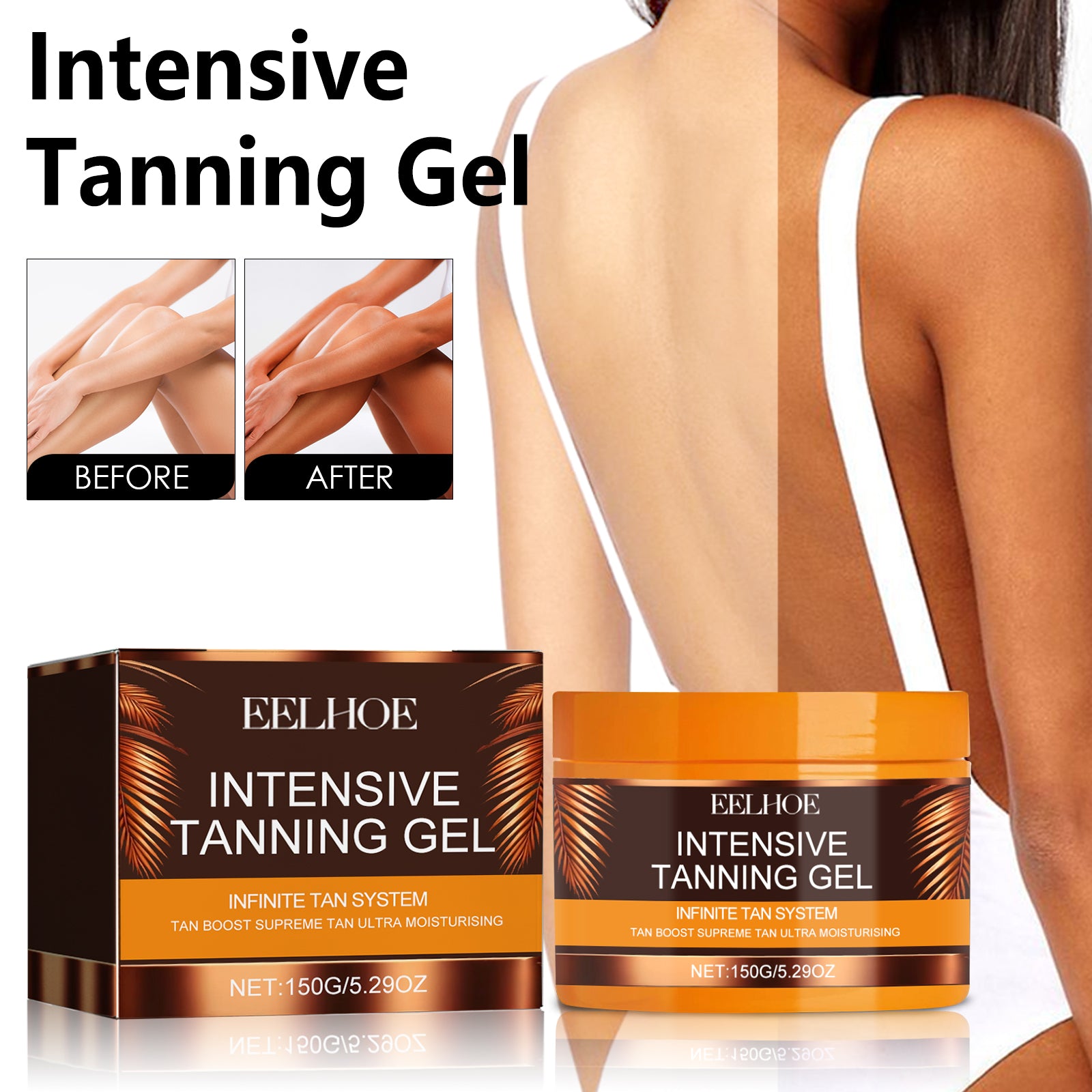 EELHOE Intensive Tanning Gel, Beach Tanning Wheat Tan Is Light And Non - Greasy - 5 - CJ