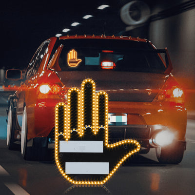 Funny New LED Illuminated Gesture Light Car Finger Light With Remote Road Rage Signs Middle Finger Gesture Light Hand Lamp - 0 - CJ