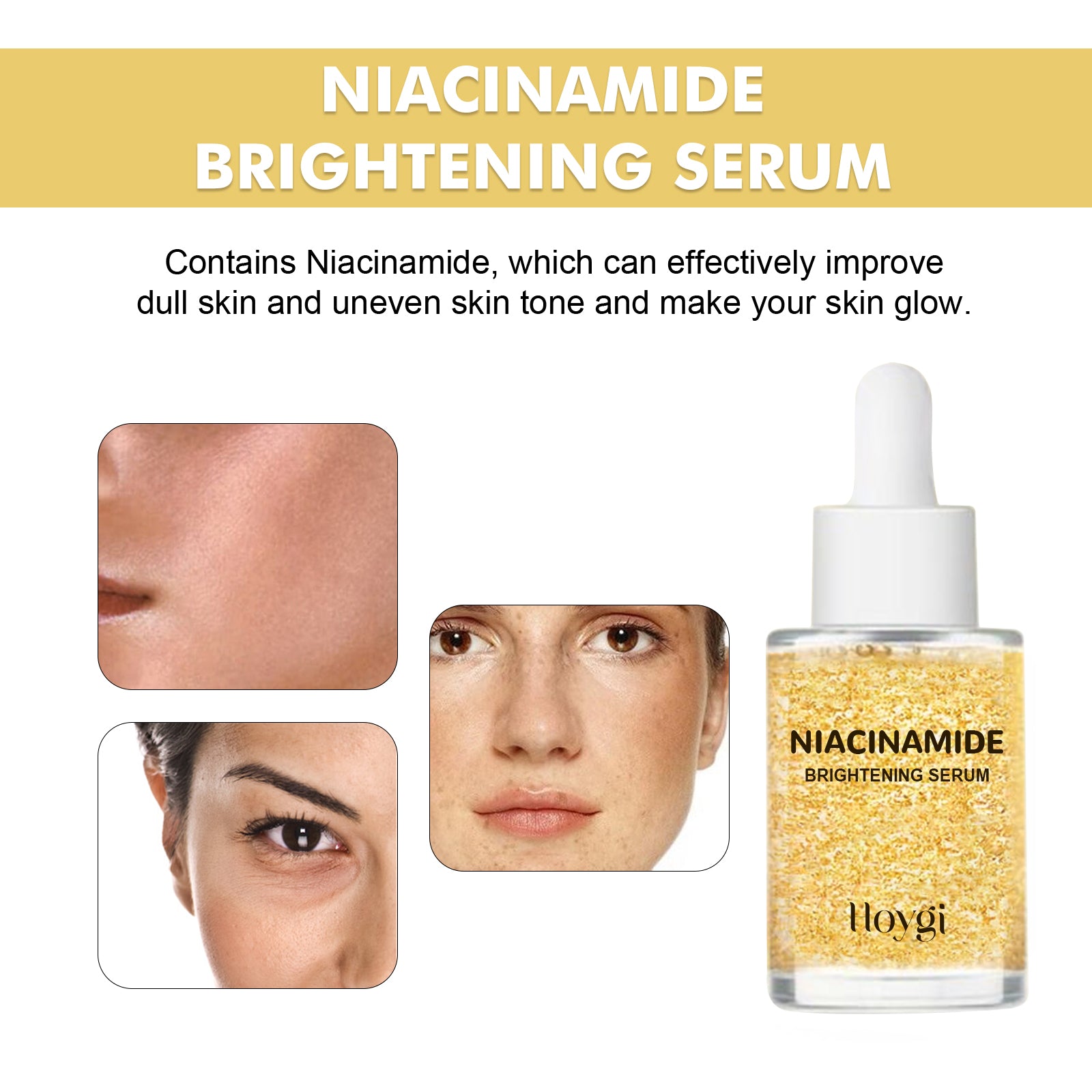 HOYGI Niacinamide Brightening Serum, Lightening Spots And Fine Lines Brightening Skin Hydrating Moisturizing Facial Treatment - 5 - CJ
