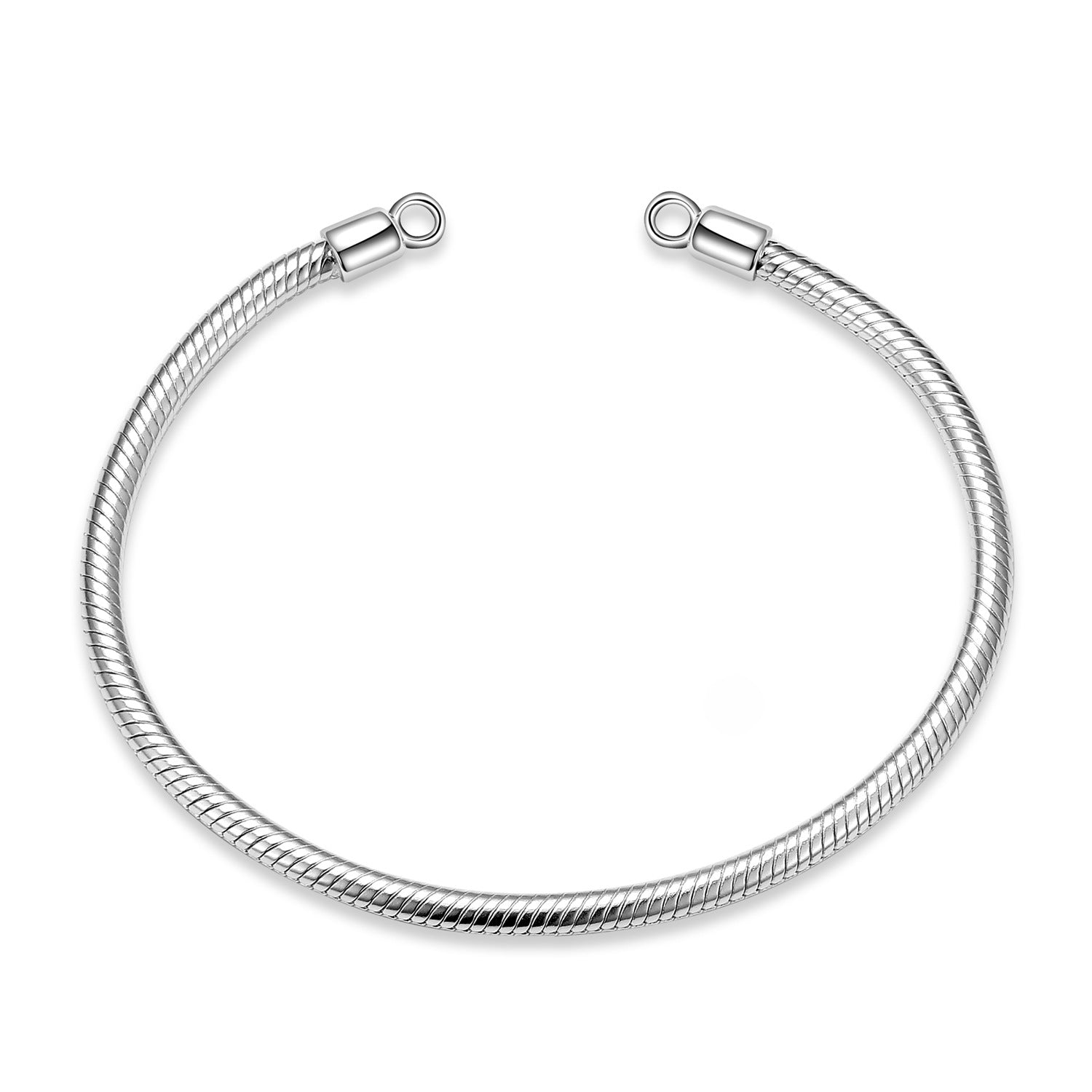 S925 Sterling Silver Base Snake Bone Chain Without Buckle Single Chain Bracelet Diy Accessories - 4 - CJ