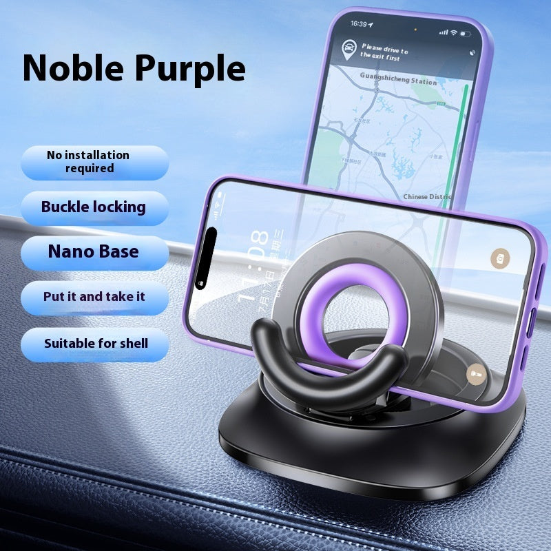 Magnetic Phone Holder With Vacuum Suction Foldable Adjustable Car Mount Magnetic Bracket Suction Nonslip For Busy Commuters - 0 - CJ - Noble Violet - Upgrade - CJYD227014203CX