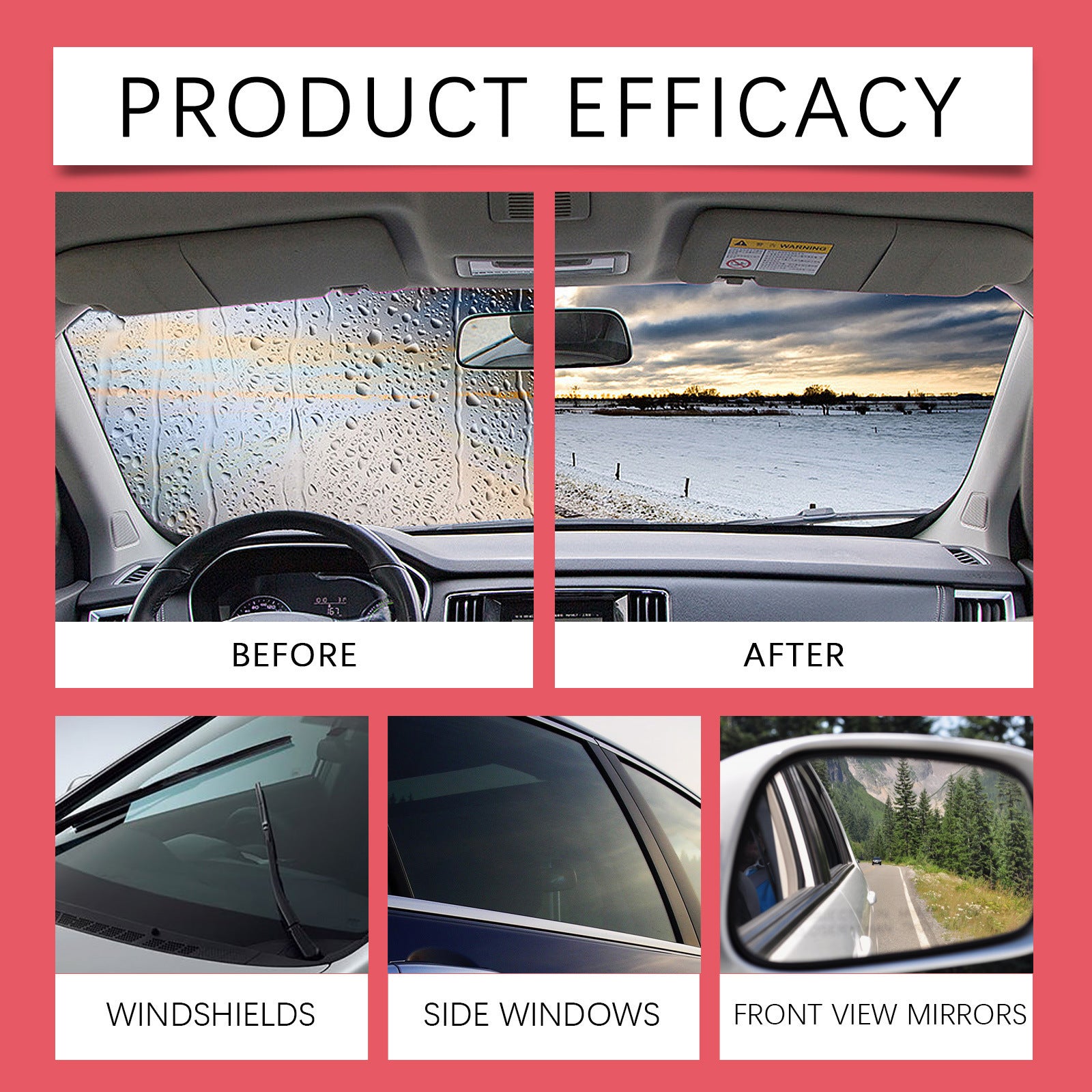 Automotive Oil Film Cleaning Brush, Windshield Cleaner Tool, All In One Wipe On Oil Film Remover, Car Glass Oil Film Cleaner With Reusable Foam Sprayer - 5 - CJ