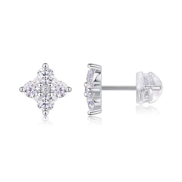 1Sweetheart French - Fashionable And Luxurious Diamond Jewelry Set With Moissanite S925 Sterling Silver And Platinum - plated Stud Earrings Prohibit TikTok sales - 5 - cjdropshipping