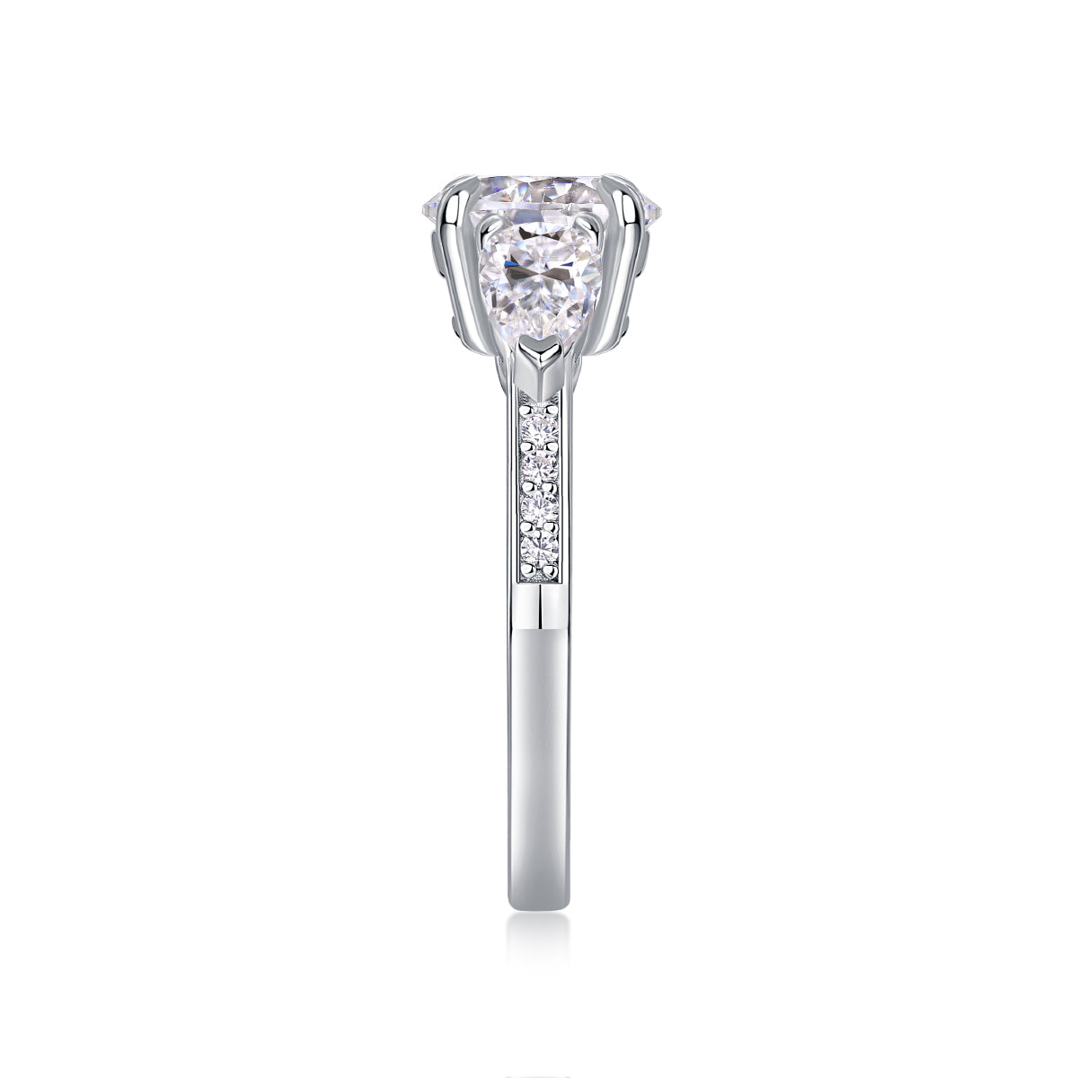 1Large Diamond Ring Luxury Fashion Set Moissanite Silver Ring Prohibit Tk Sales - 5 - CJ