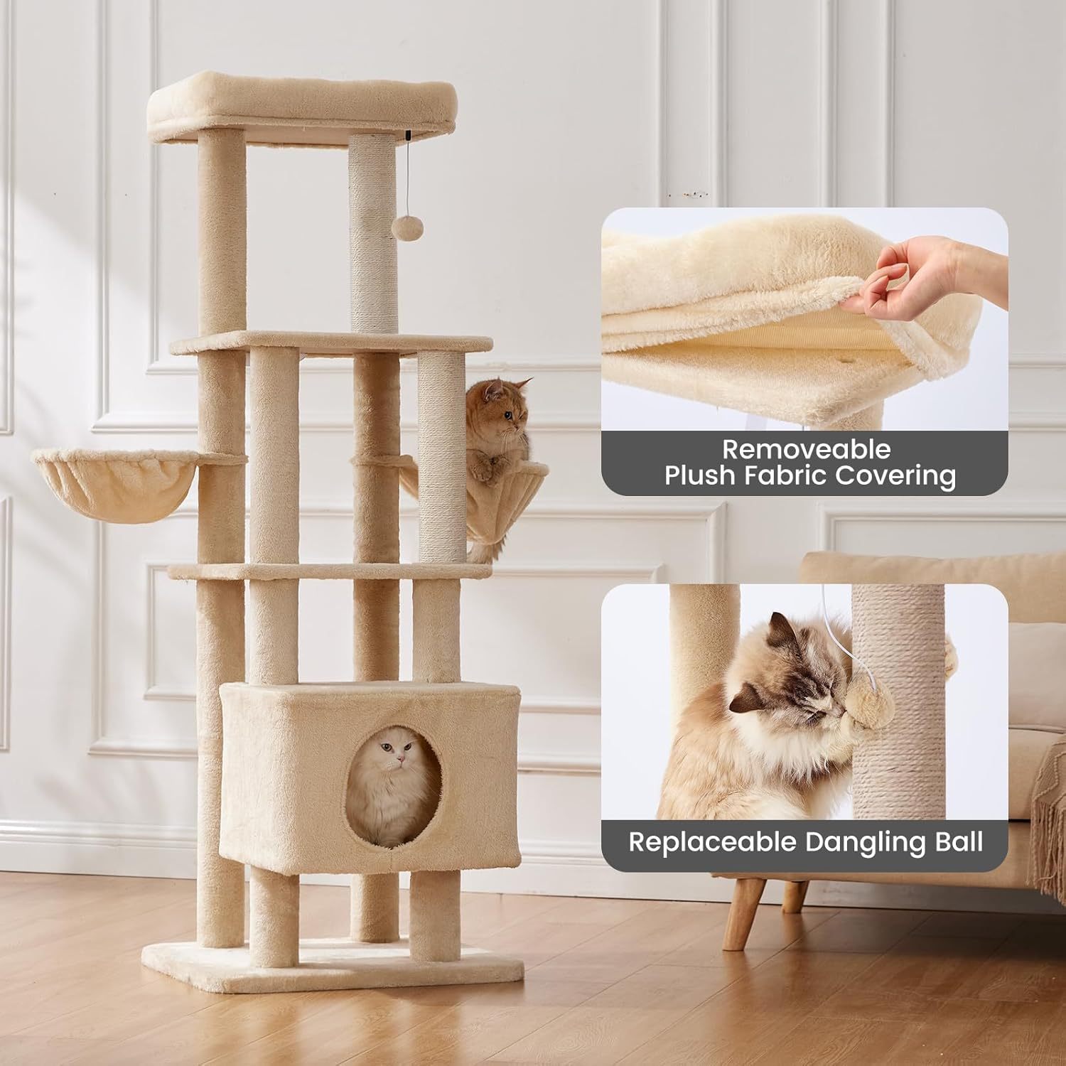 Gardner Pets Large Cat Tree For Medium To Large Cats, Heavy - Duty Cat Tower With Scratch Post And Washable Top Perch. Self - pickup Orders Supported Via FedEx, Amazon Ship, And UPS. - 5 - CJ