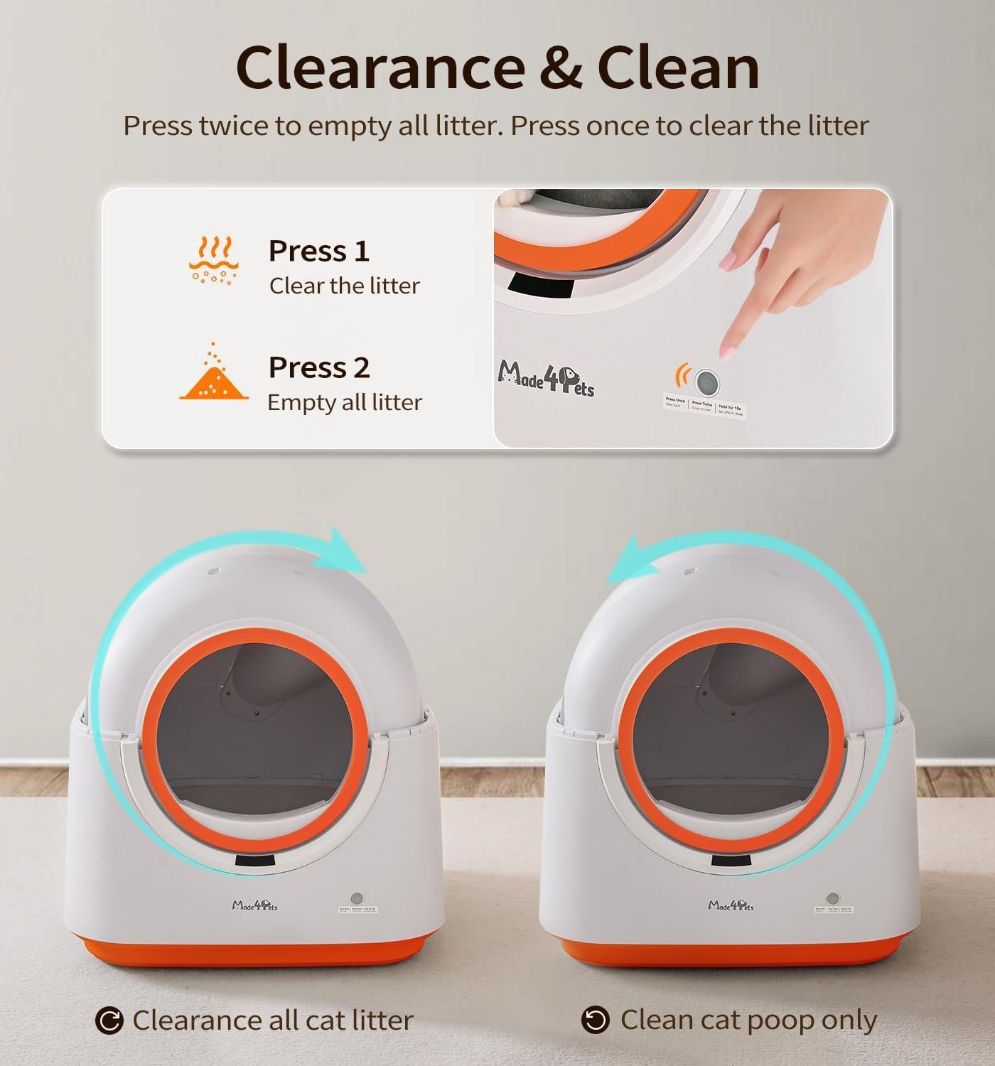 60L Automatic Cat Litter Box, Smart App Control, Deodorizing, Infrared Sensor, Suitable For Multiple Cats - 5 - CJ