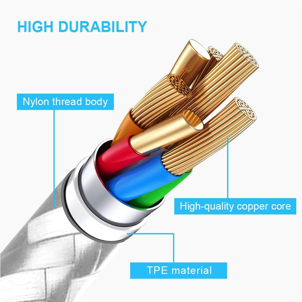 150cm 180cm USB Charging Cable A Pple MFi Certified, Nylon Braided Jacket,silver Premium Series - 5 - CJ