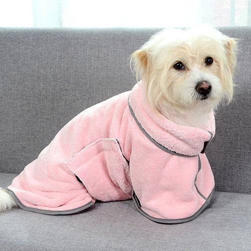 Quick - drying Pet Absorbent Towel Dog Bathrobe Pet Dog Bath Towel For Dogs Cats Microfiber Absorbent Pet Drying Towel Pet Supplies Pet Products - 0 - CJ - Pink - M - CJGY138841306FU