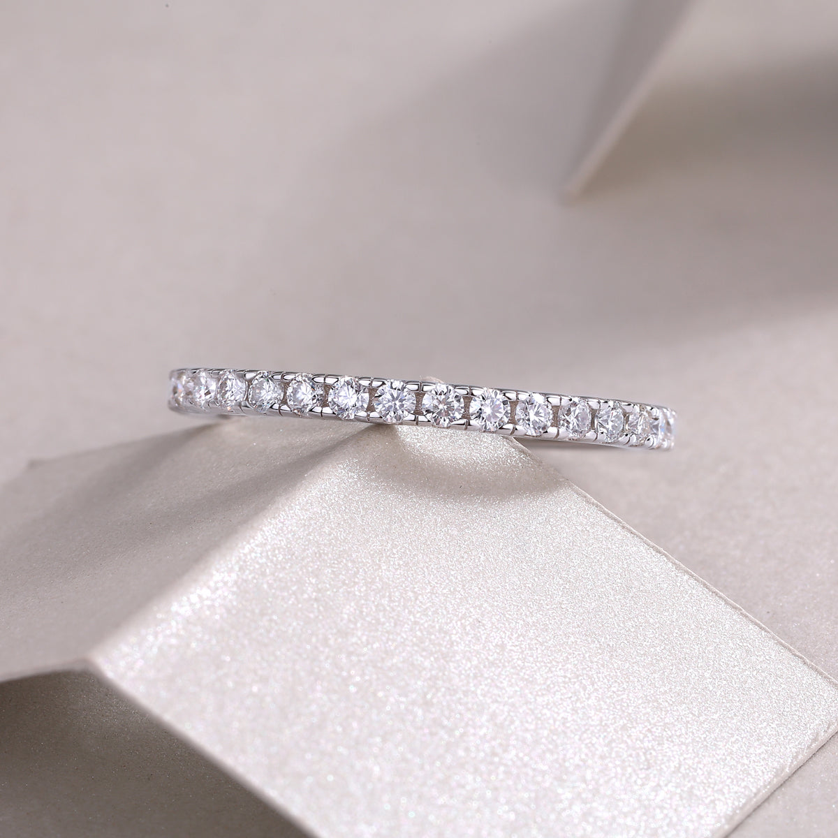 1Luxury Fashion Row Diamond Ring Moissanite Silver Ring Prohibit TikTok sales - 5 - CJ