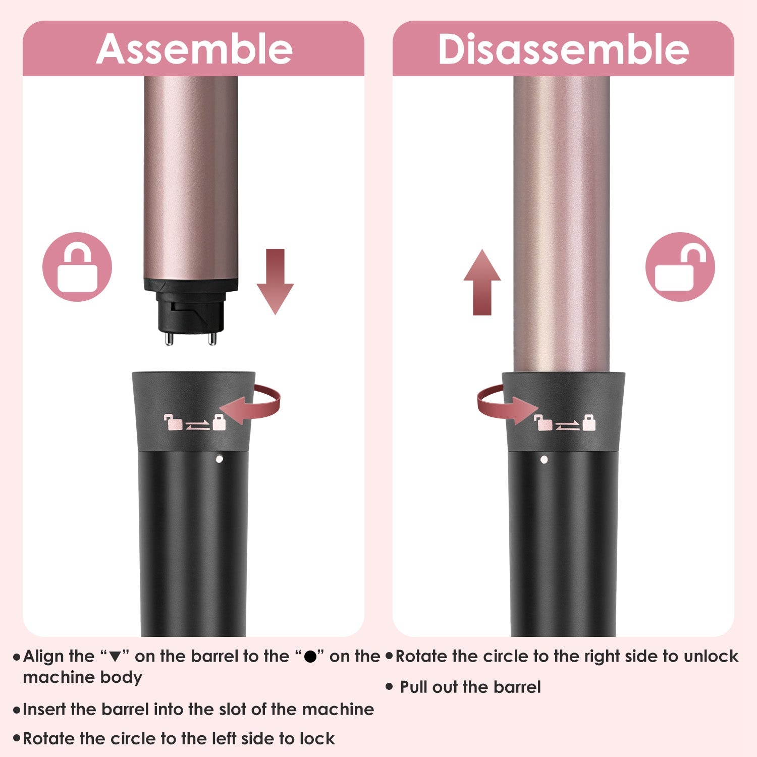 2 Type Options - 1Pc 5 In 1 Curling Wand Hair Curling Iron Brush Anti - Tangle Hair Thermal Brush Curler With 4 Heating Levels 360 Degree Rotatable Cable 5 Interchangeable Barrels 2 Clips 1H Auto Off - 5 - cjdropshipping