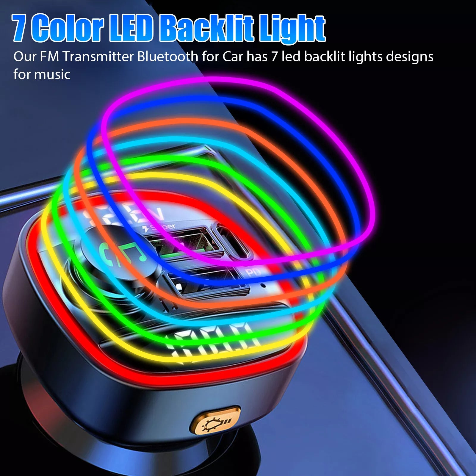 Bluetooth 5.0 Car Wireless FM Transmitter Adapter USB PD Charger AUX Hands - Free Noise Reduction Audio Receiver Car Kit Handsfree Dual - 5 - CJ