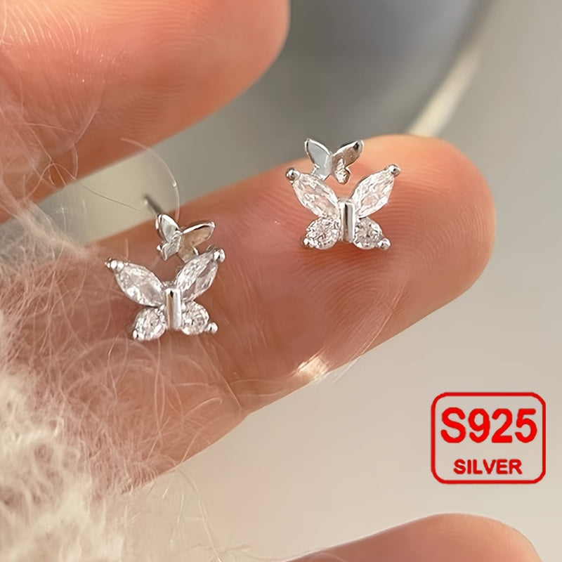 Full Body Material 925 Sterling Silver Anti Allergic Earrings - 5 - CJ
