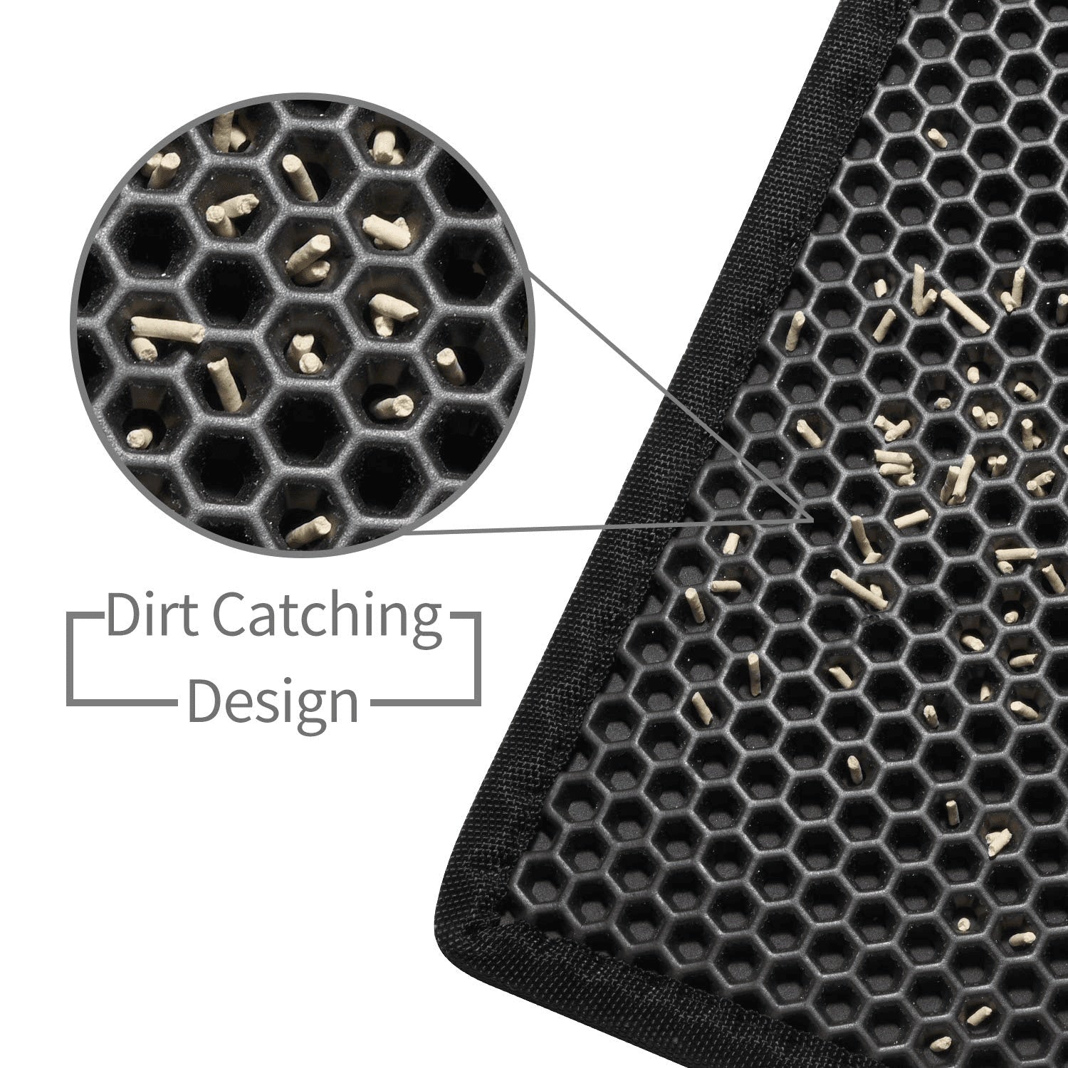 Kitty Cat Litter Mat Trapping Honeycomb Double Layer Design Waterproof Double Layer EVA Cat Litter Pad Waterproof Non - slip Sand Basin Filter Kitten Dog Washable Mattress - 5 - CJ