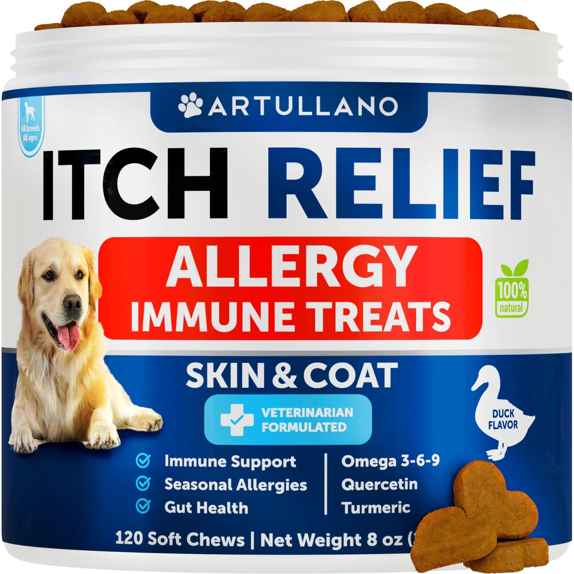 Dog Allergy Relief Chews Itching Skin Relief For Dogs Fish Oil 3 Seasonal Allergies Pills Skin & Coat Anti ItchHot Spots Treatment Canine Immune Health Supplement 120 Soft Treats - 5 - CJ
