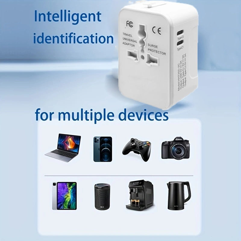 Universal Travel Adapter, Portable Worldwide All - in - One Plug Adapter With 3 USB - 5 - CJ