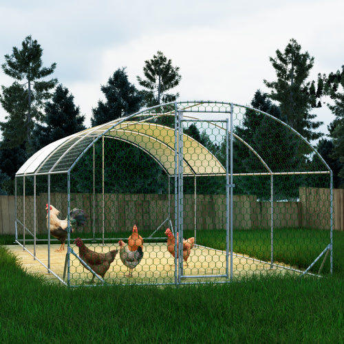 26x9x6Large Metal Chicken Coop,Walk - in Poultry Cage,Chicken Run With Waterproof Cover,Outdoor Backyard Farm,Chicken Rabbits Duck Run Pen,Easy To Assemble And Clean - 5 - CJ